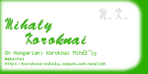 mihaly koroknai business card